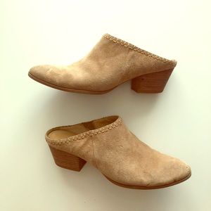 Franco Sarto suede stacked heel mule